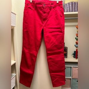 Talbots Red Slim Ankle Jeans, Size 12